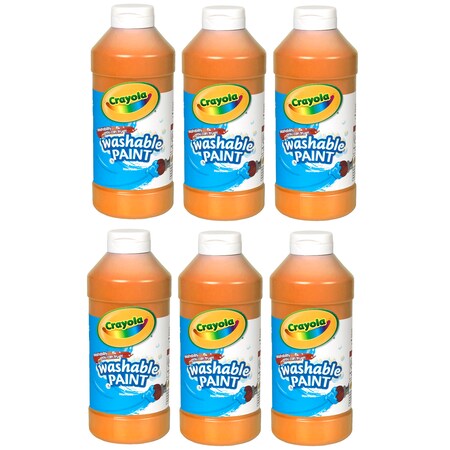 Crayola Washable Paint, Orange, 16 oz. Bottles, PK6 5420167036